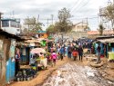 People walking in Kibera, one of Africa's largest slums